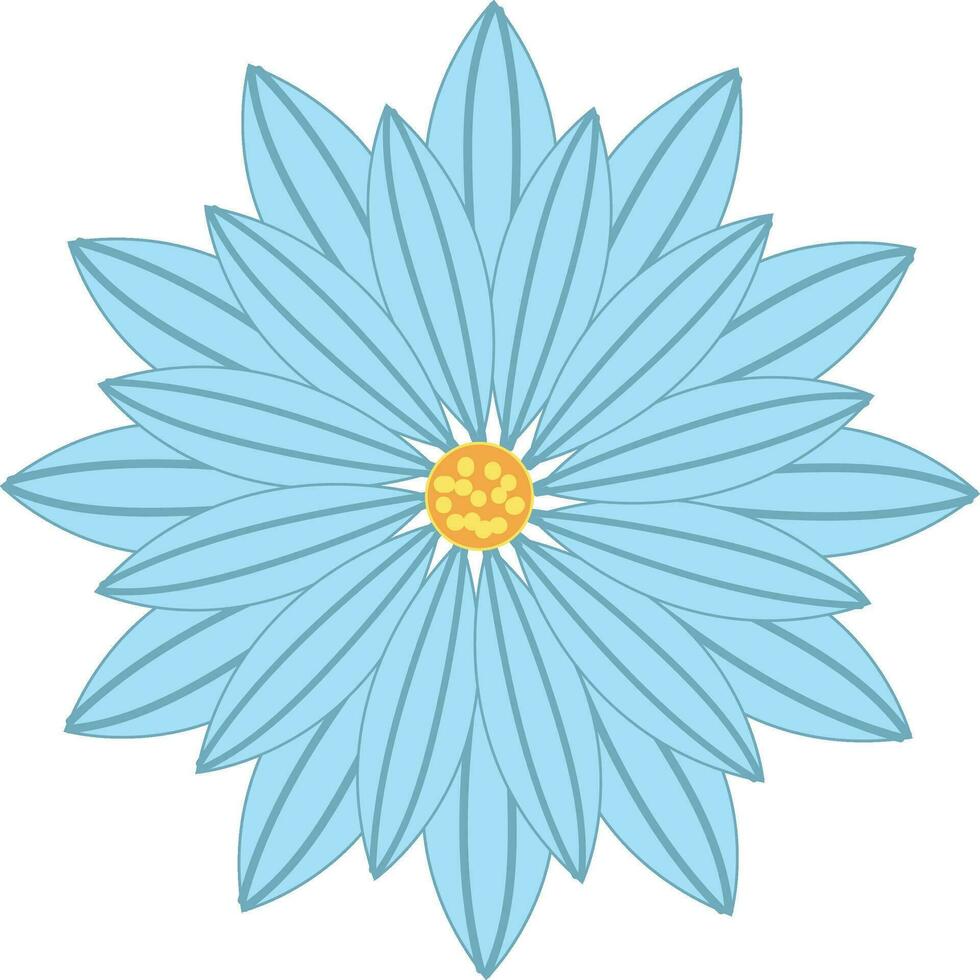 A blue flower, vector color illustration.