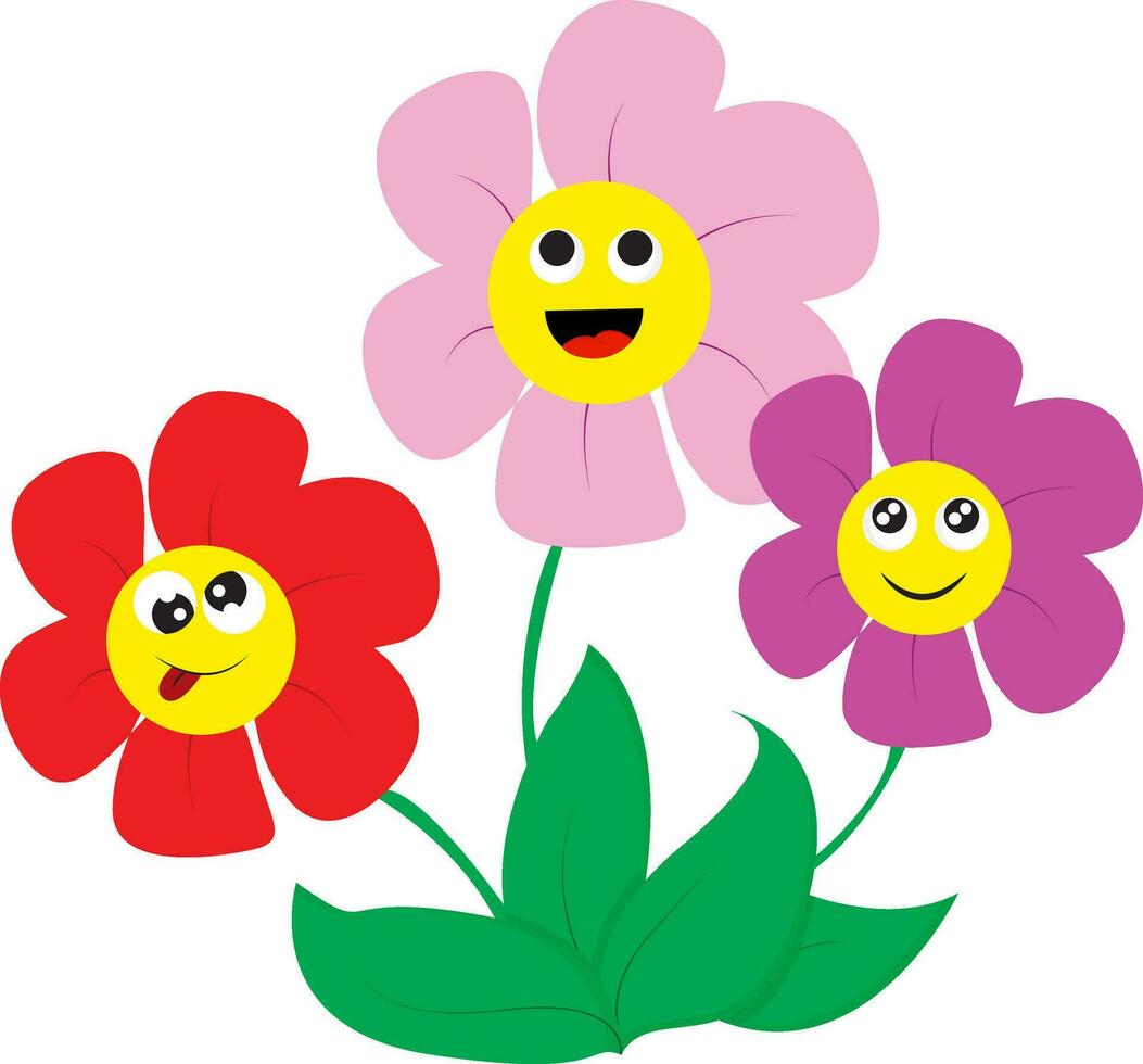 Flowers vector color illustration.