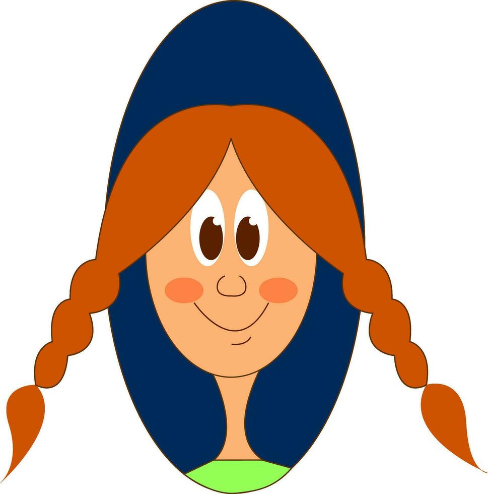 Girl with pigtails vector