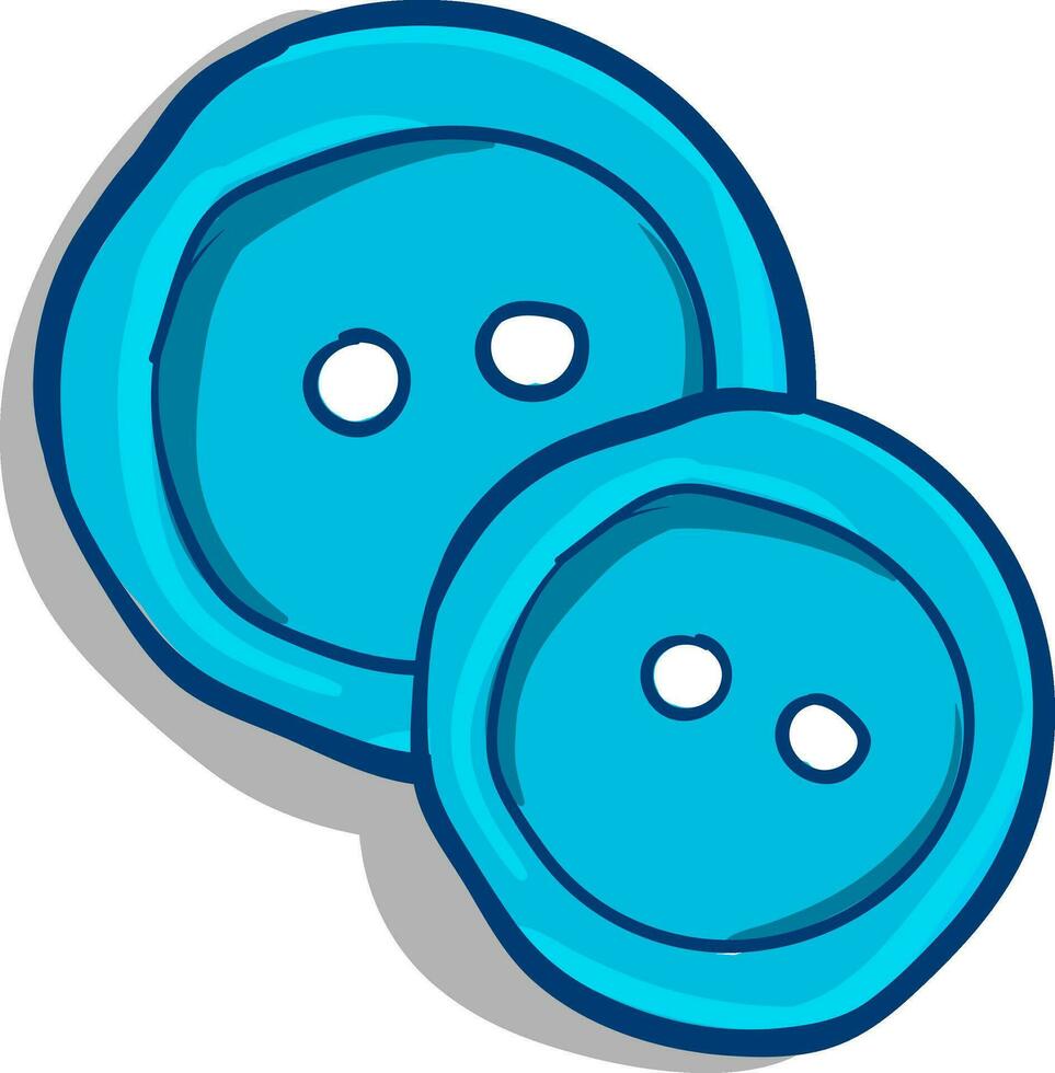 Two blue buttons vector illustration