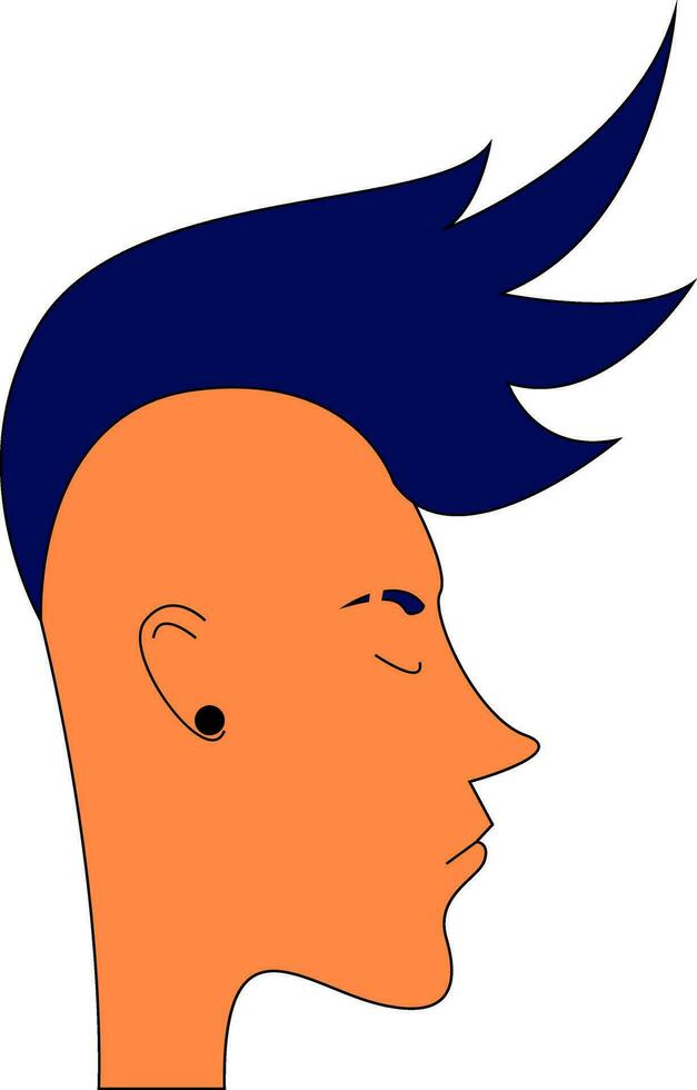 Guy with blue mohawk hairstyle vector