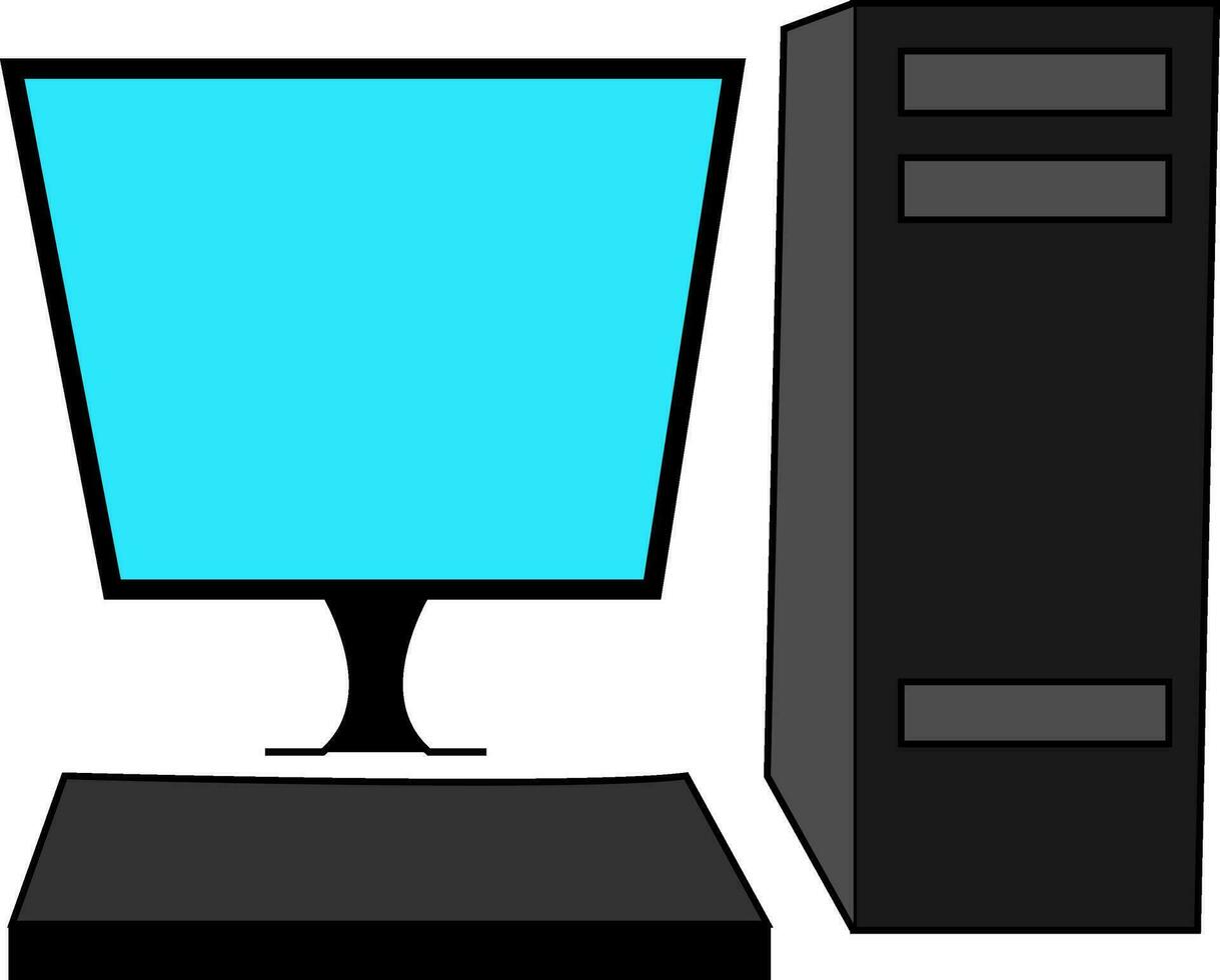 ilustración de vector de computadora de escritorio
