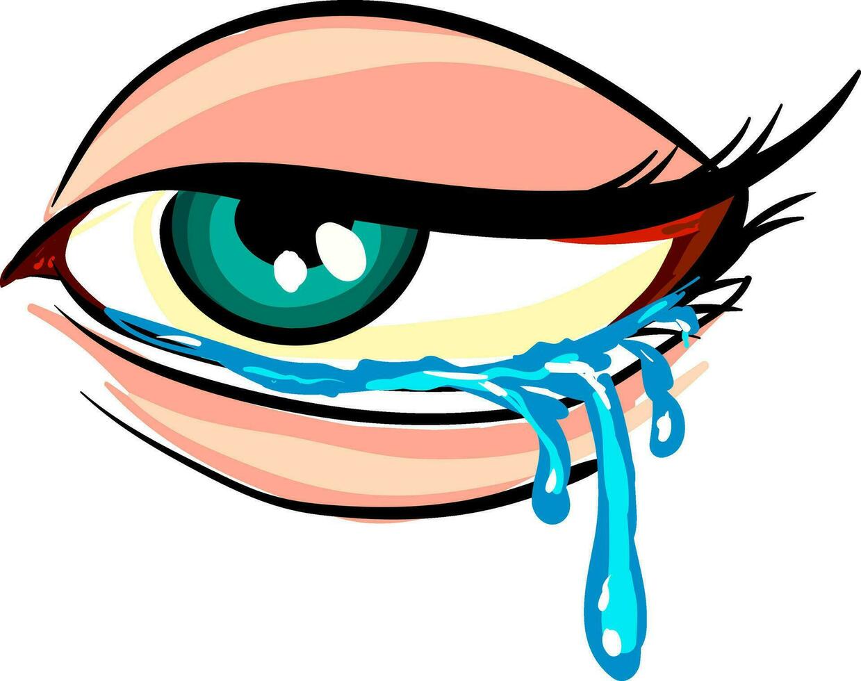 ilustración de un llorando ojo blanco antecedentes vector