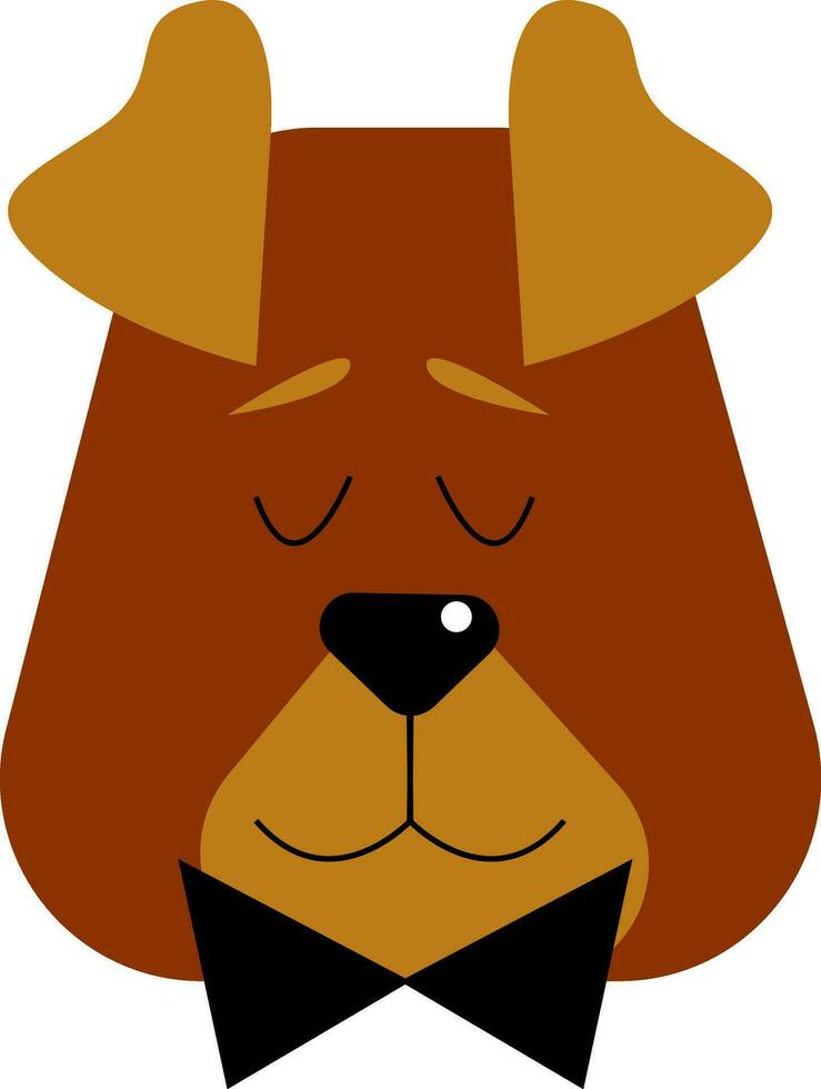 Dog wearing bow tie vector illustration