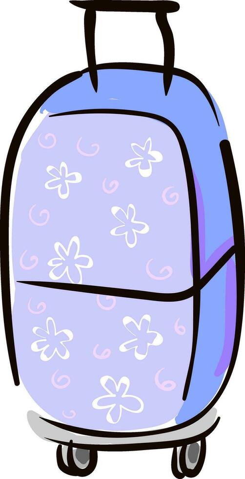 Suitcase with floral print vector illustration
