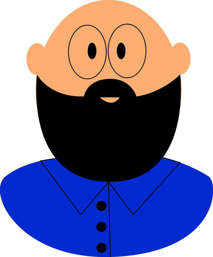 Bald guy with a beard vector illustration
