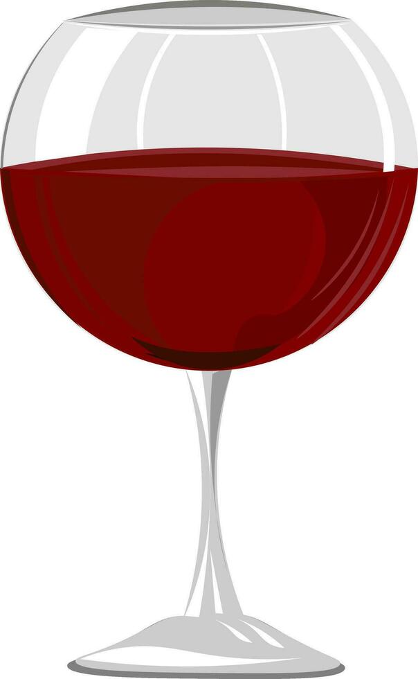 Red wine in glass vector illustration