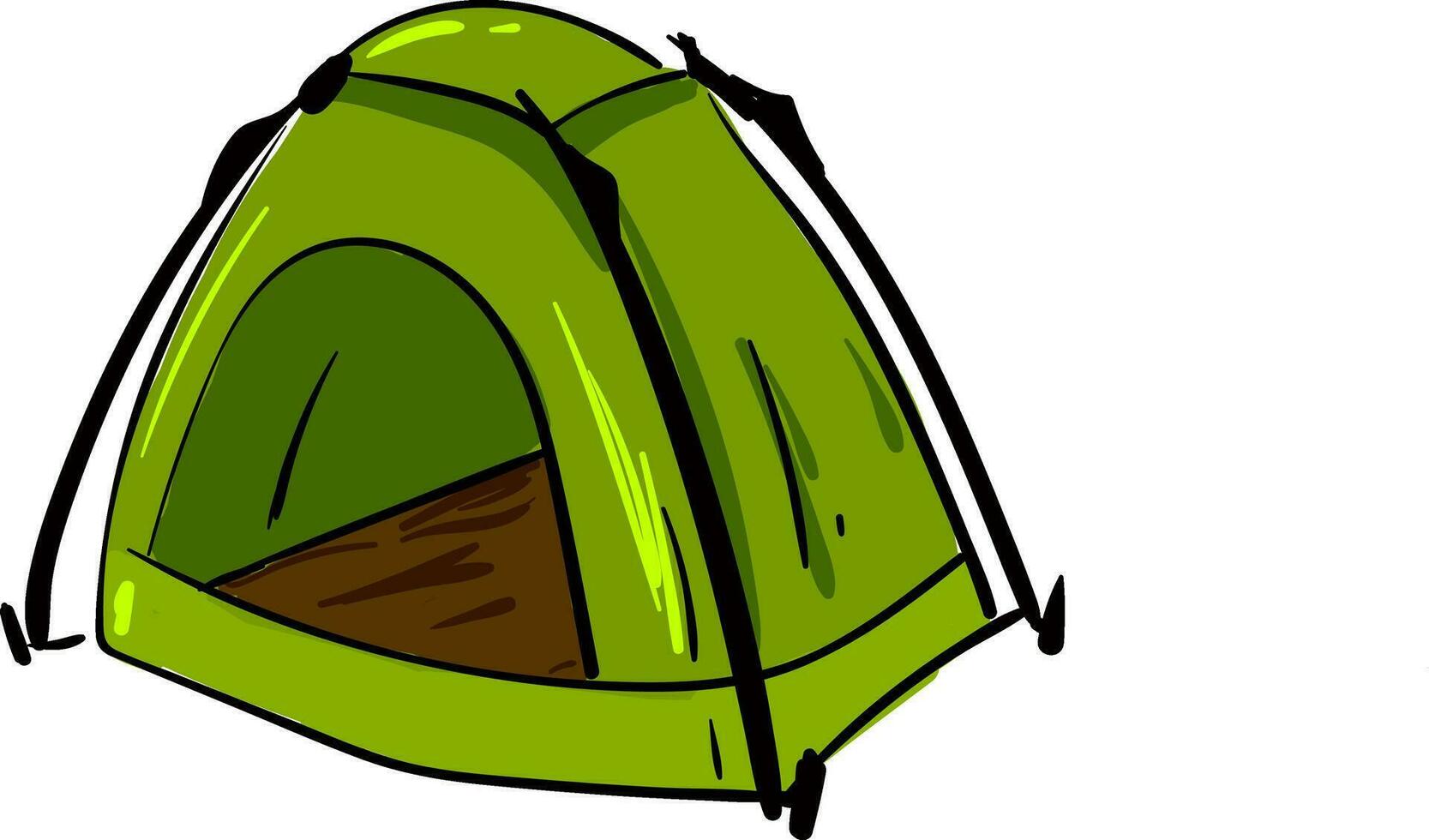 Green camping tent vector illustration