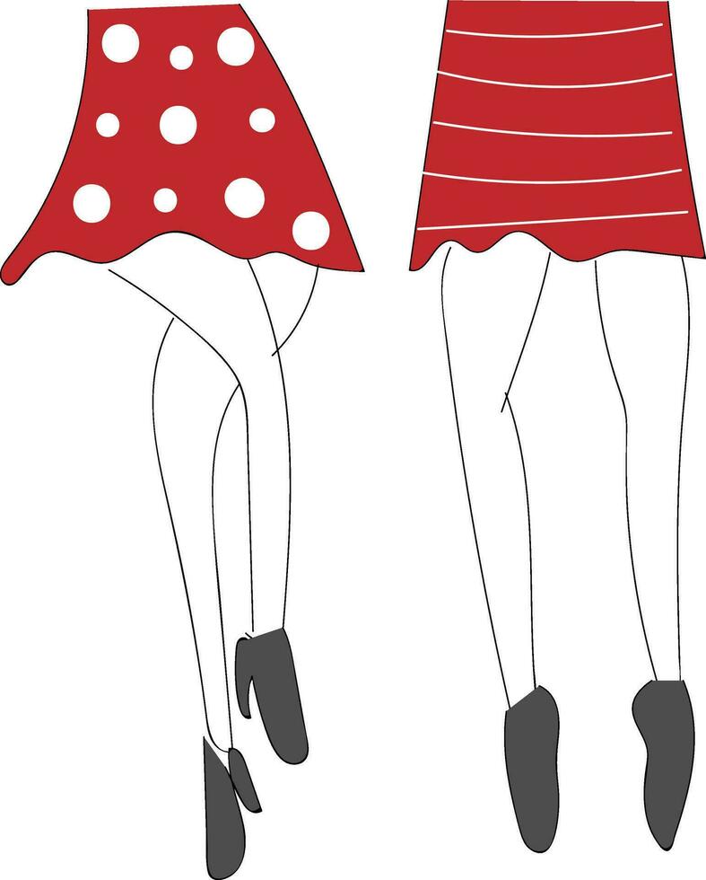 Sketch of mini skirts vector illustration