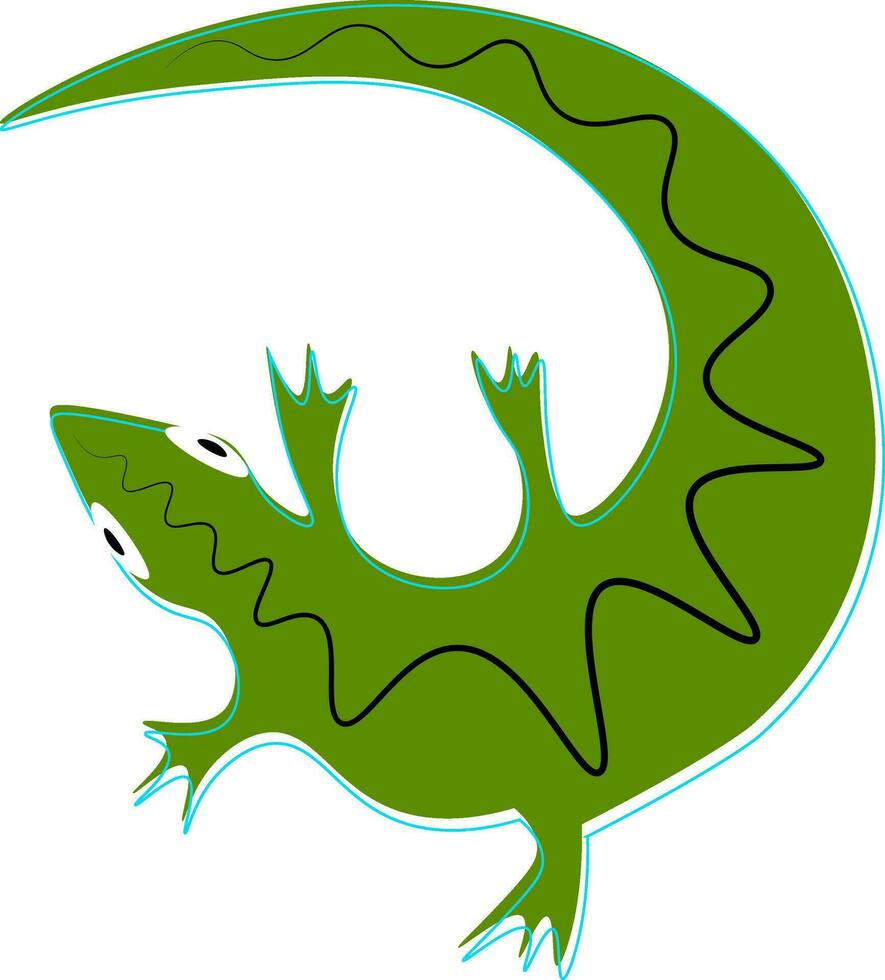 Little green lizard illustration vector on white background
