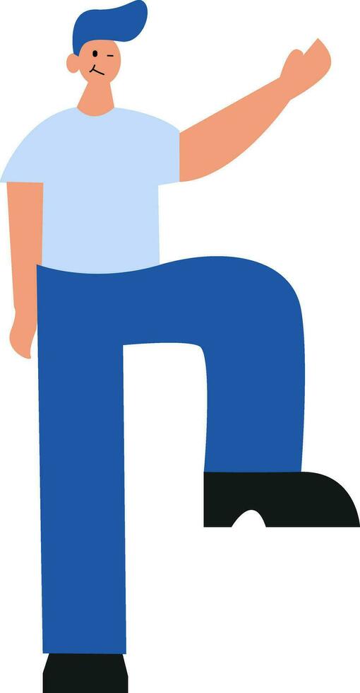 Tall man cartoon caracter illustration vector on white background