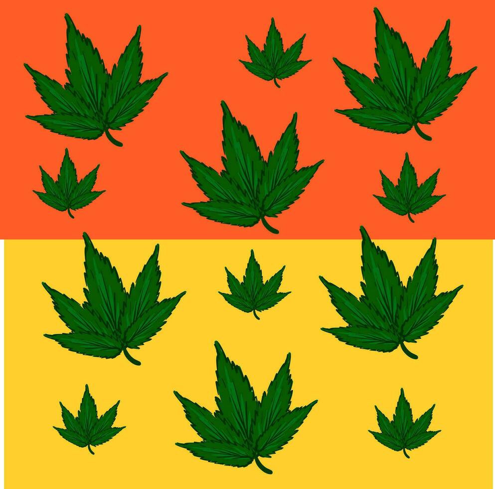 marijuana naranja y amarillo bandera ilustración vector en blanco antecedentes