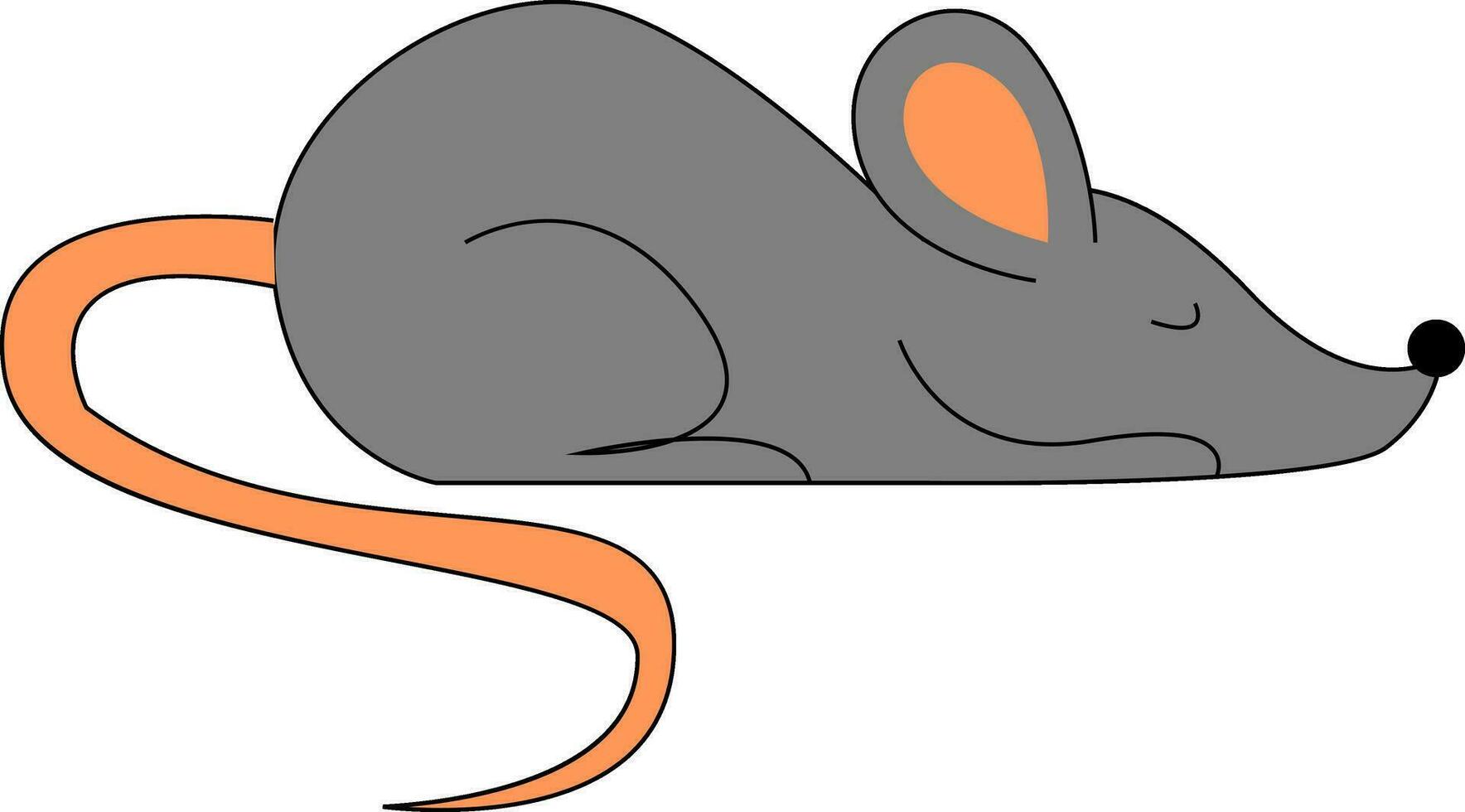 Mouse sleeping illustration vector on white background