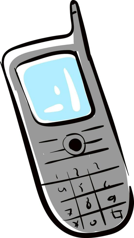 Grey mobile phone illustration vector on white background