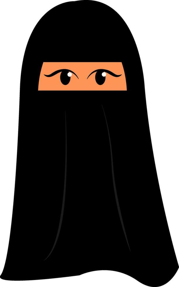 Muslim woman with burqa illustration vector on white background