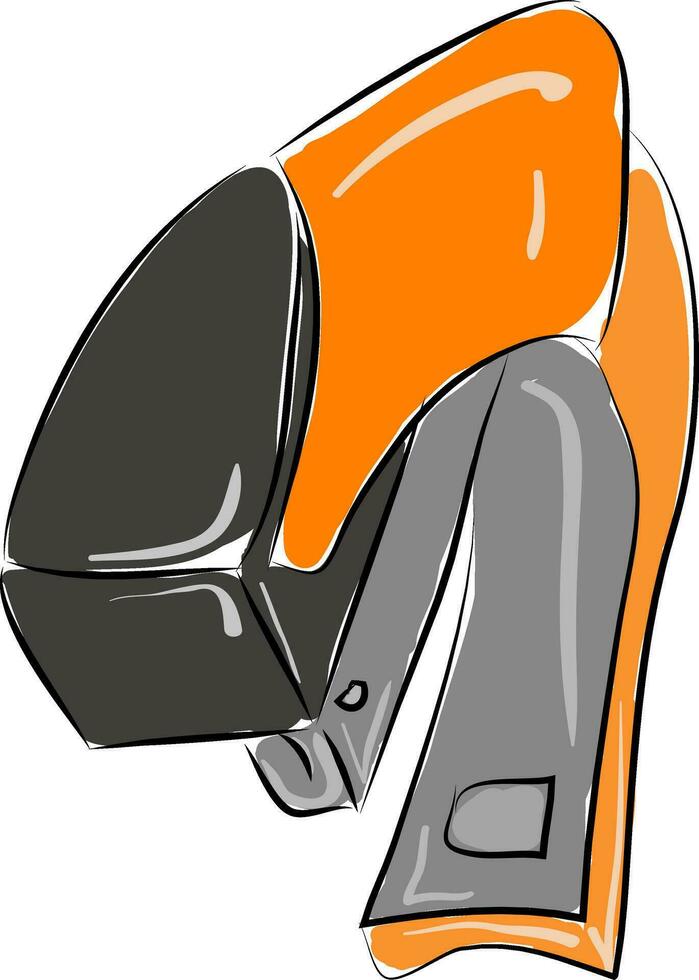 Orange stapler illustration vector on white background