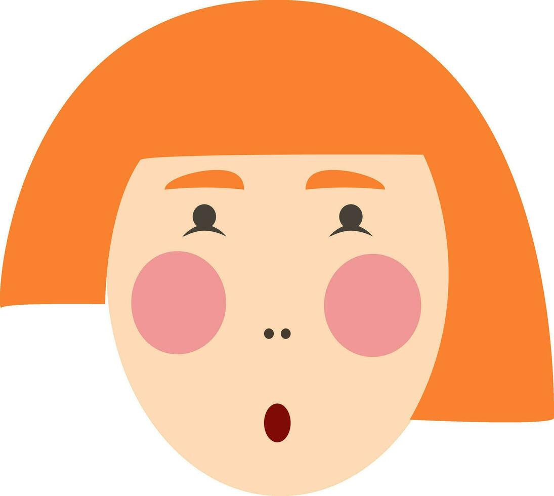 Red head girl illustration vector on white background