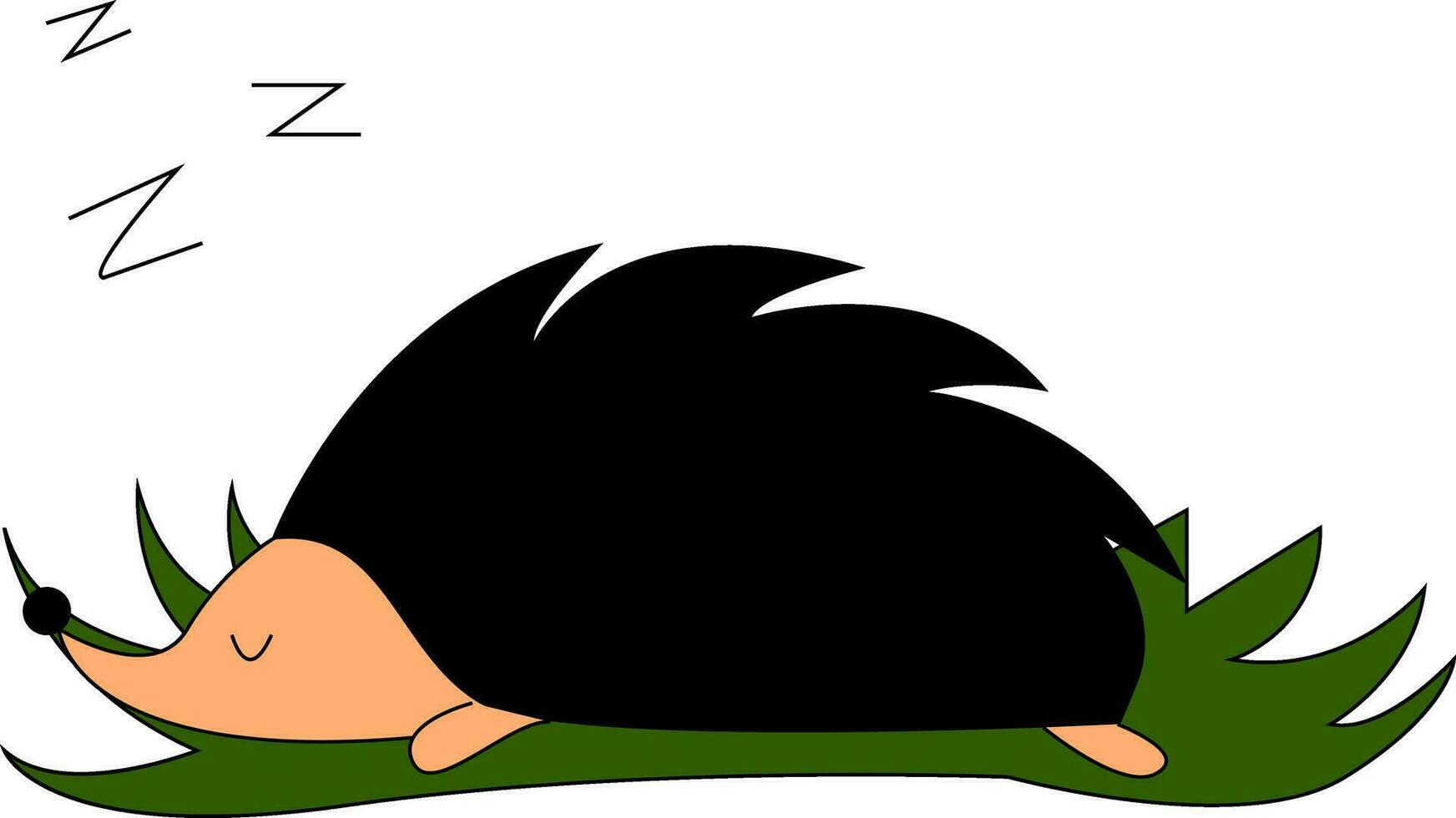 Sleeping hedgehog illustration vector on white background