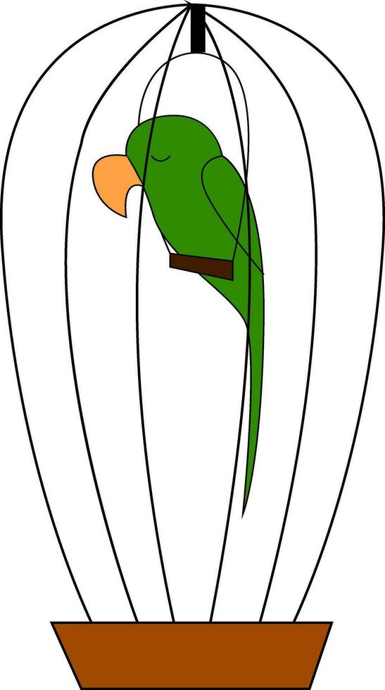 Sleeping parrot illustration vector on white background