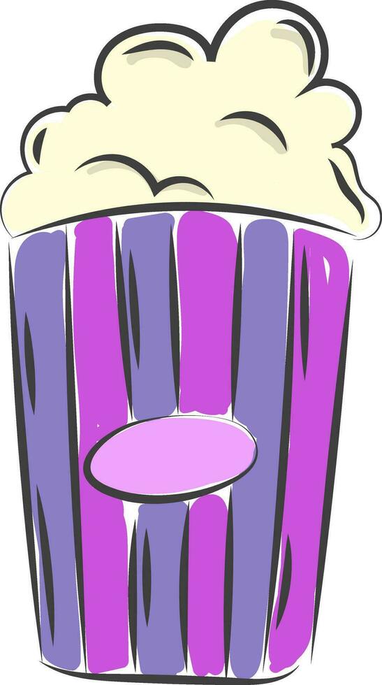 A cup full of popcorn vector or color illustration