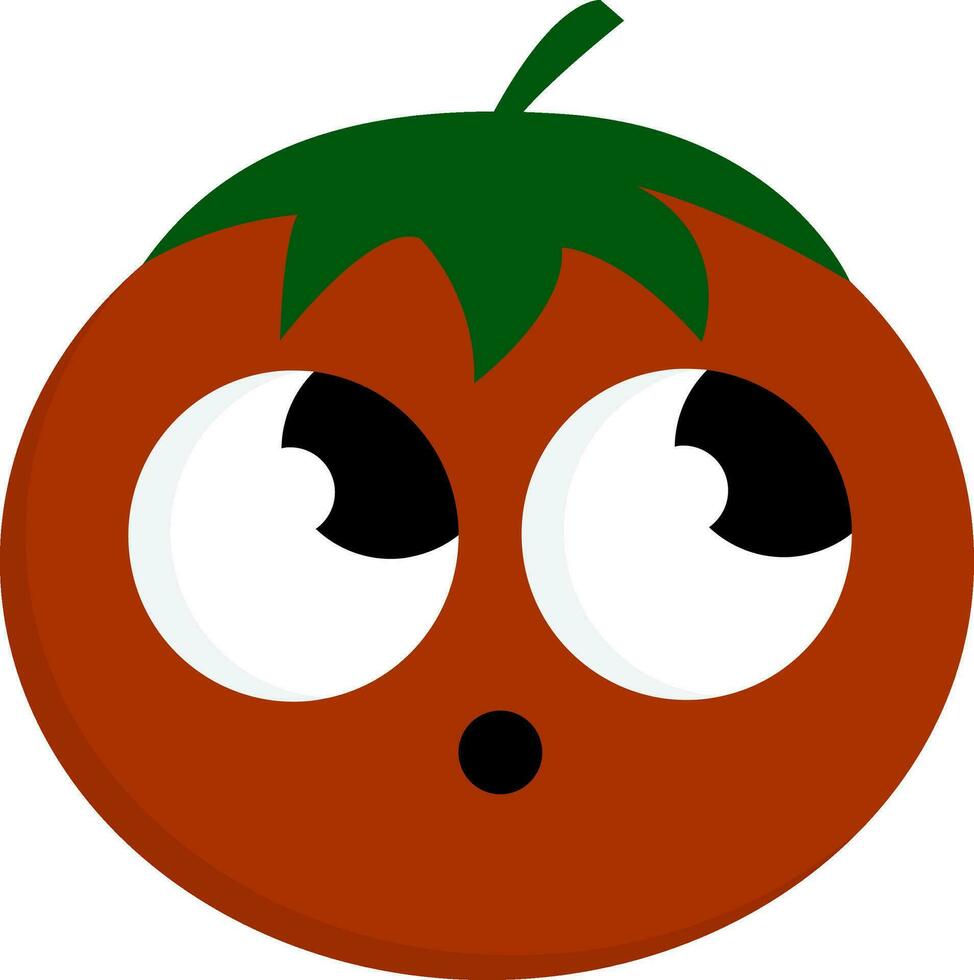 Tomato with open mouth vector or color illustration