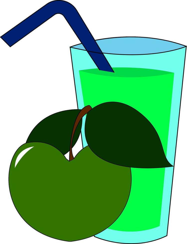 sano manzana jugo vector o color ilustración