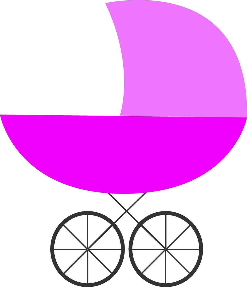 A purple baby carriage vector or color illustration