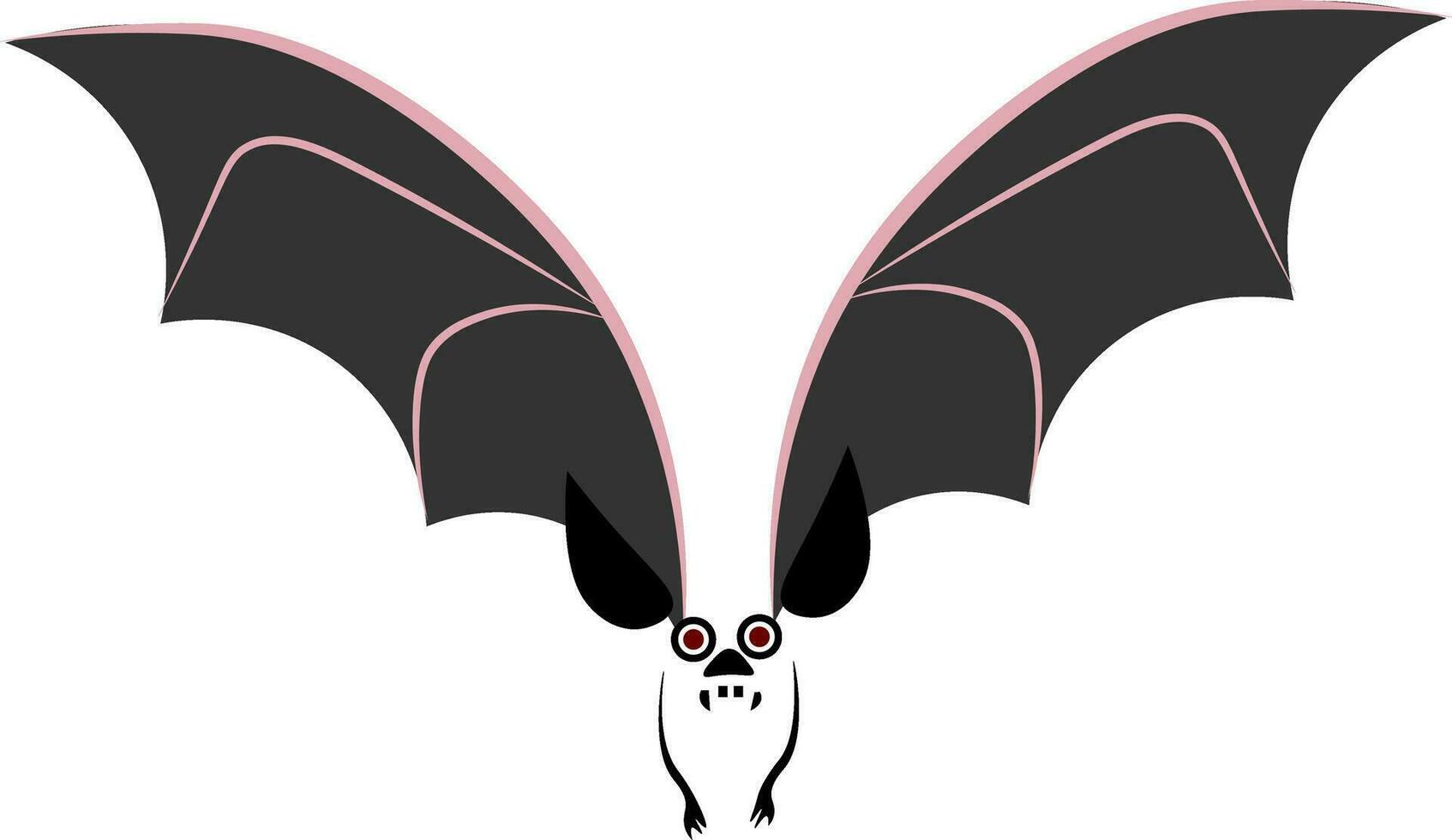 Staring bat vector or color illustration