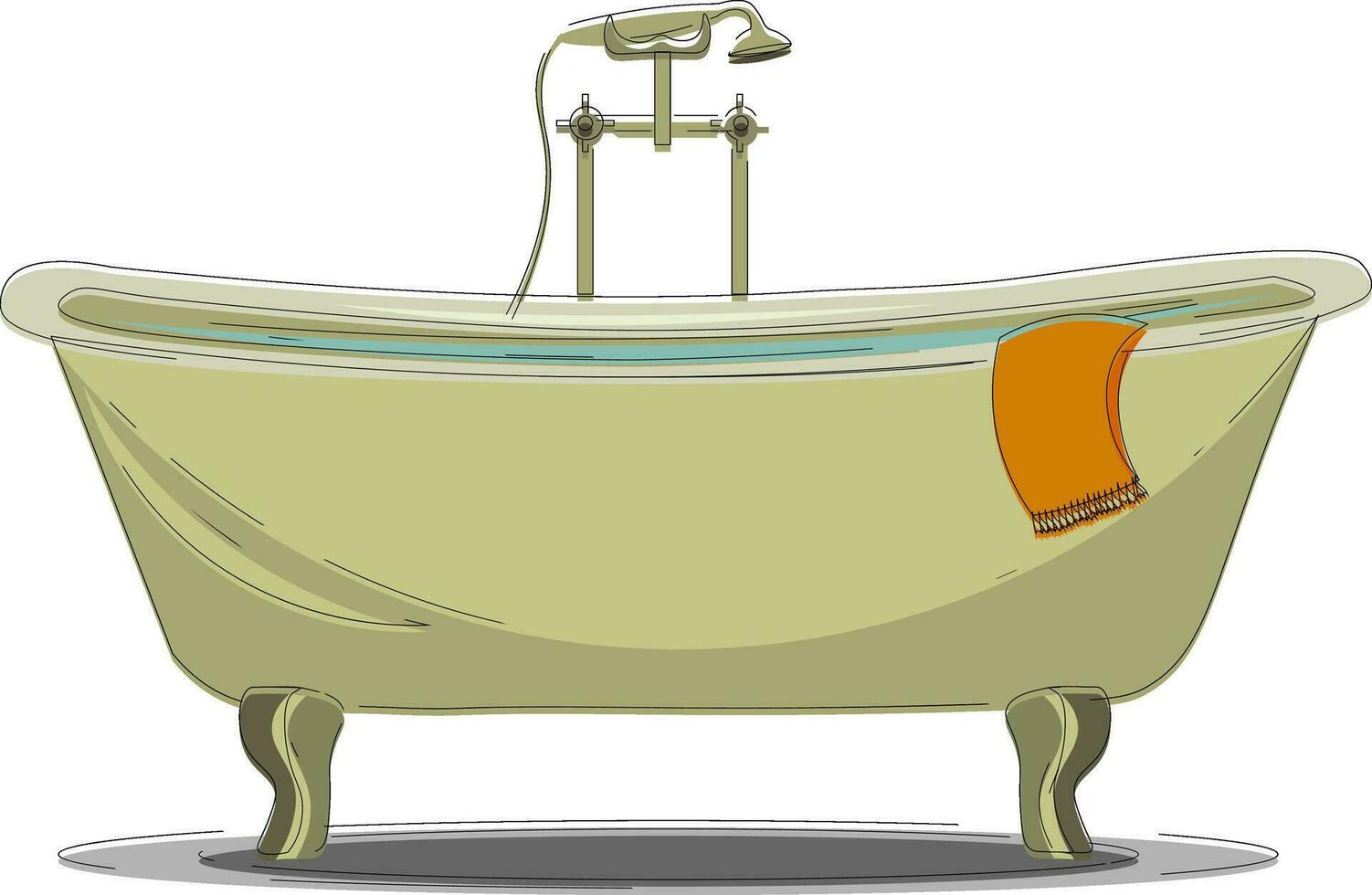 comfortable bathtub vector or color illustration