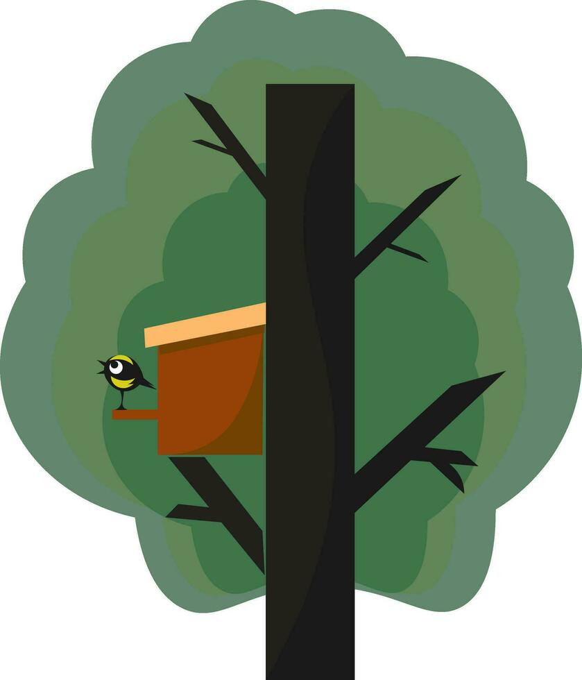 A cute nest box vector or color illustration