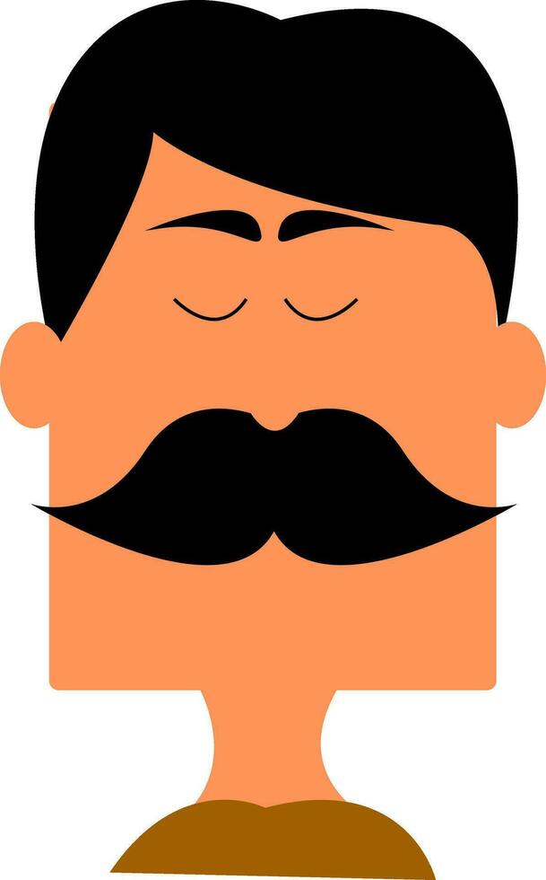 un hombre con grande Bigote vector o color ilustración