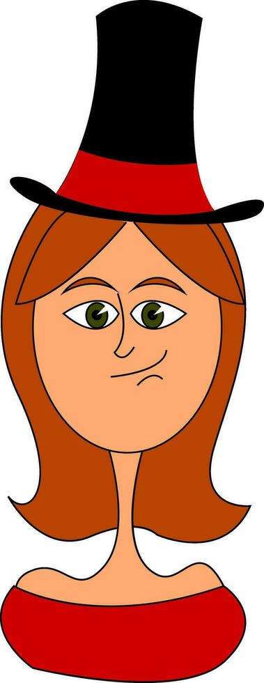 A lady in hat vector or color illustration