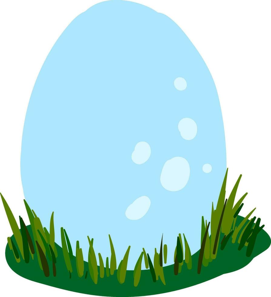 A big blue dinosaur egg vector or color illustration