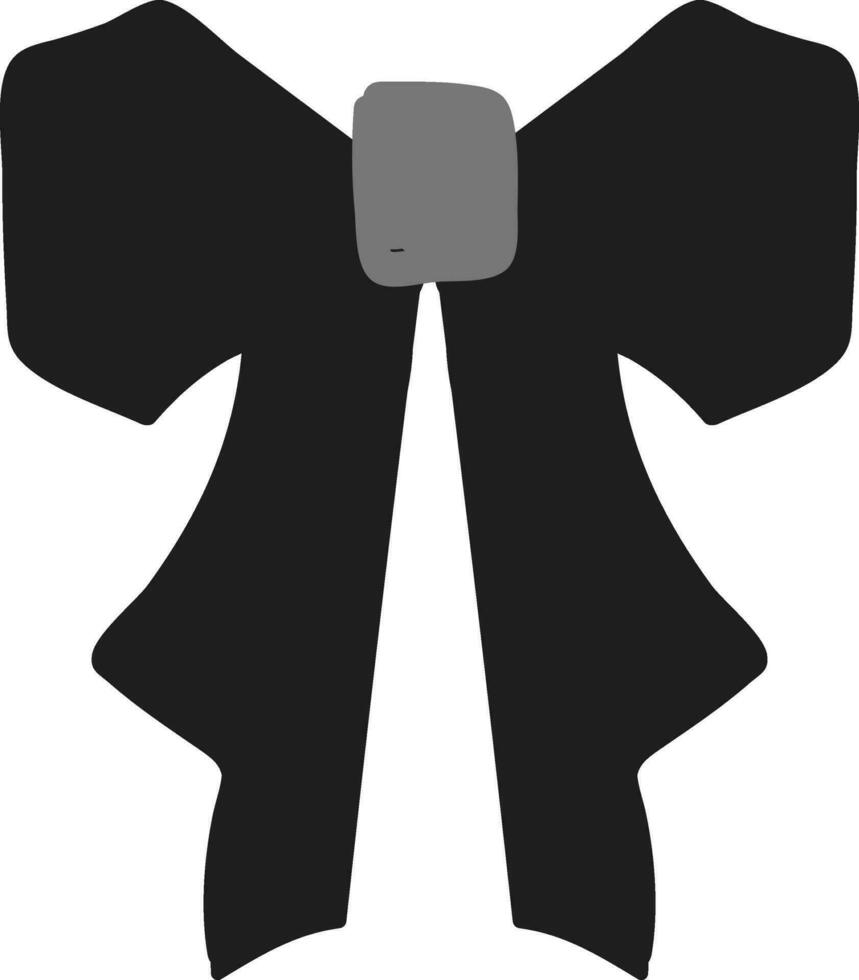 A black bow vector or color illustration