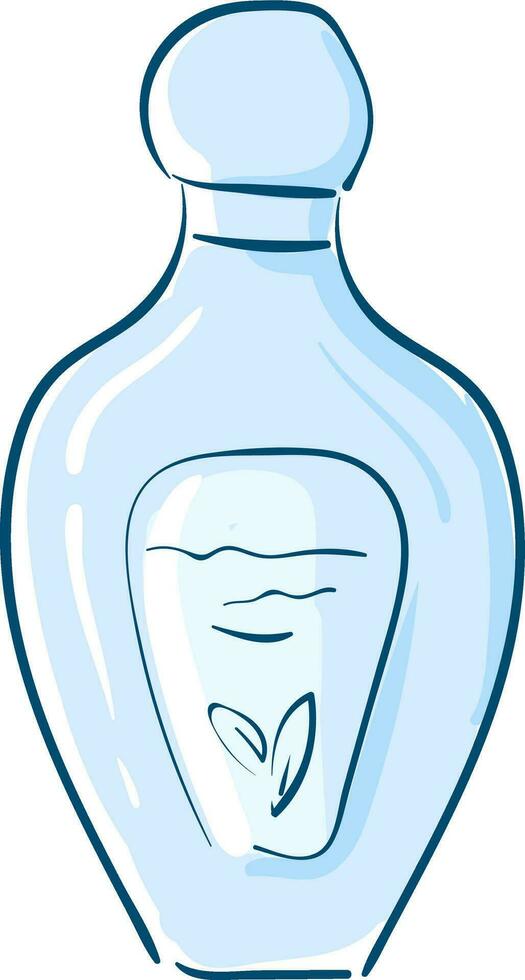A blue color perfume bottle vector or color illustration