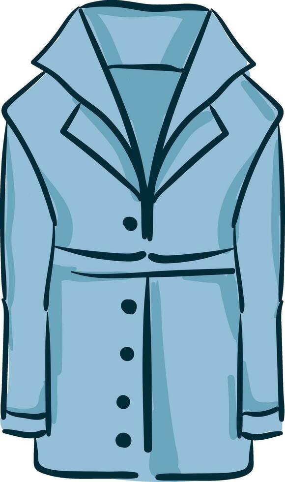 A blue coat with robe vector or color illustration