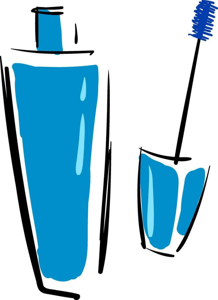 Blue mascara vector or color illustration