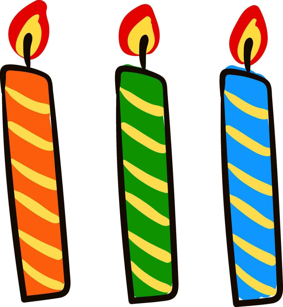 cumpleaños velas vector o color ilustración