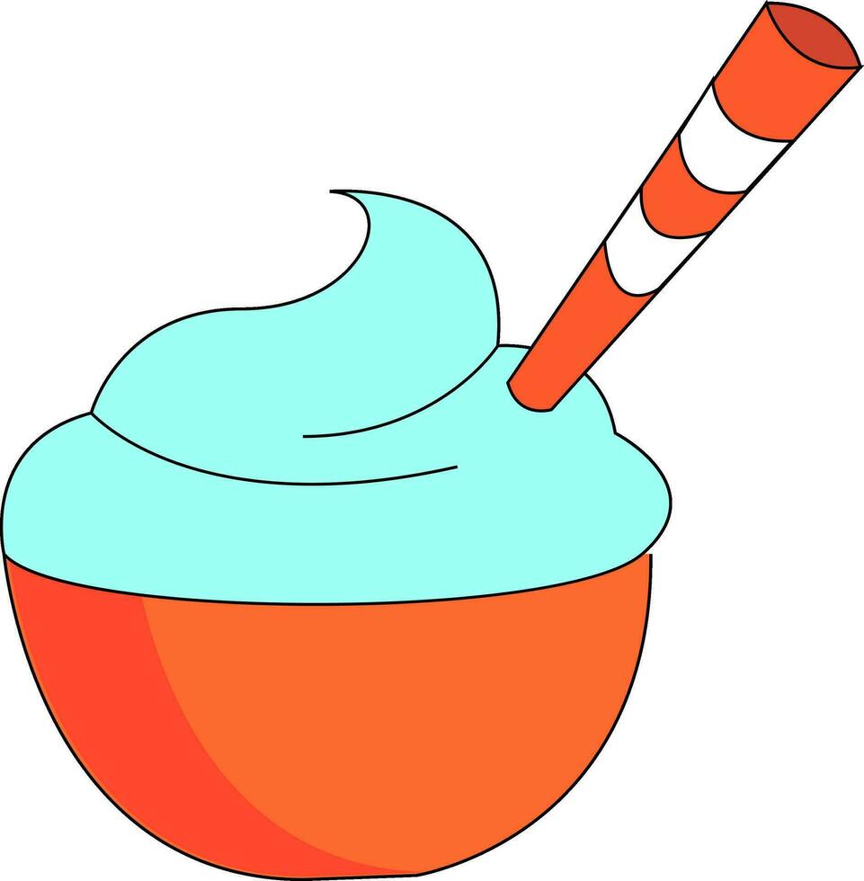 Blue ice-cream vector or color illustration