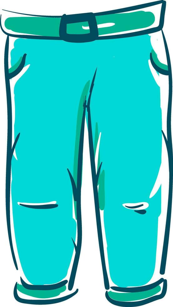 Blue jean trousers vector or color illustration