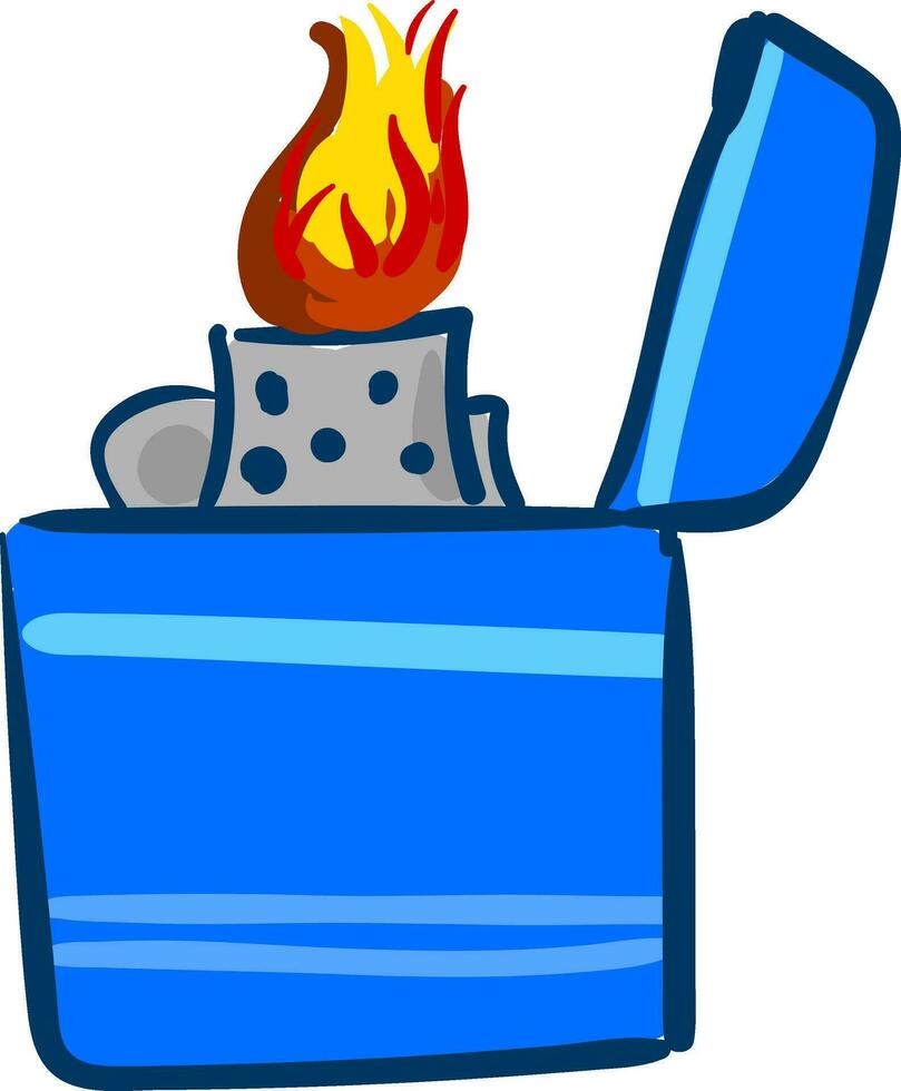 Blue lighter vector or color illustration