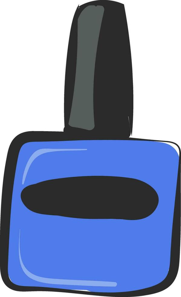Blue manicure vector or color illustration
