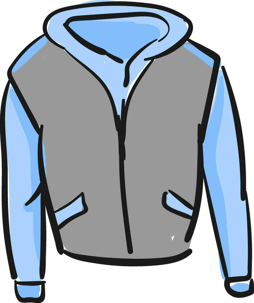 A blue men jacket vector or color illustration