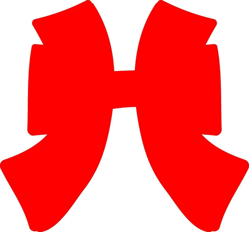 A red color bow icon vector or color illustration