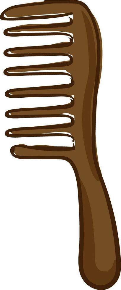 A brown comb vector or color illustration