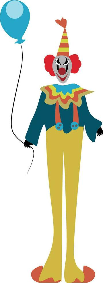 Funny clown vector or color illustration