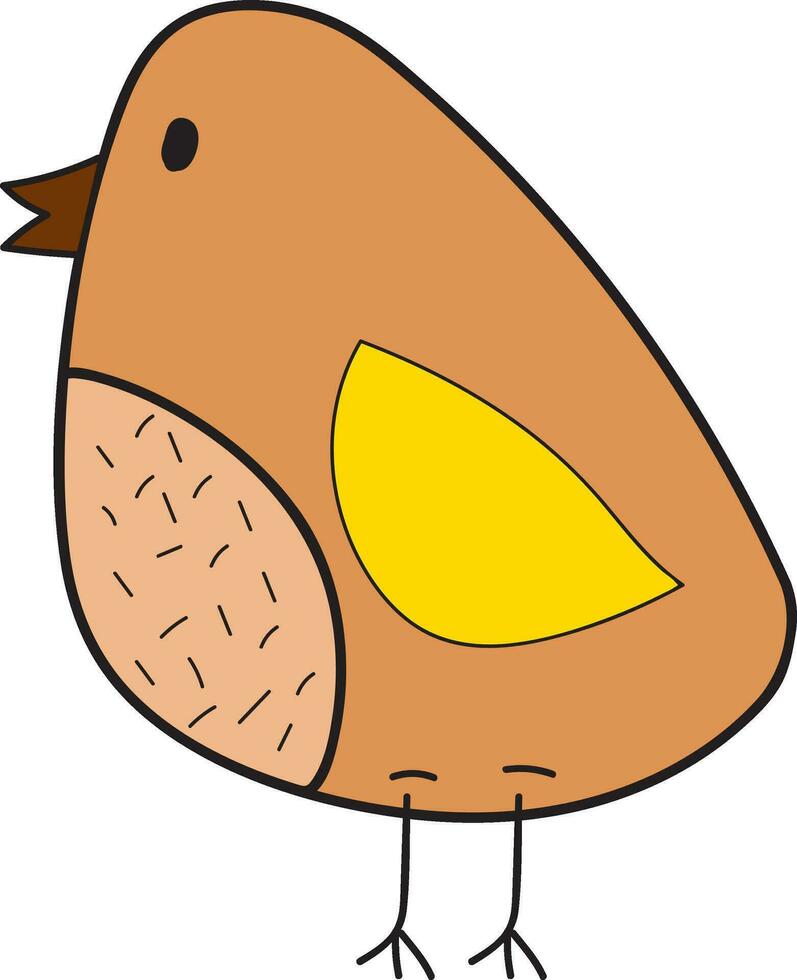 Chubby bird vector or color illustration