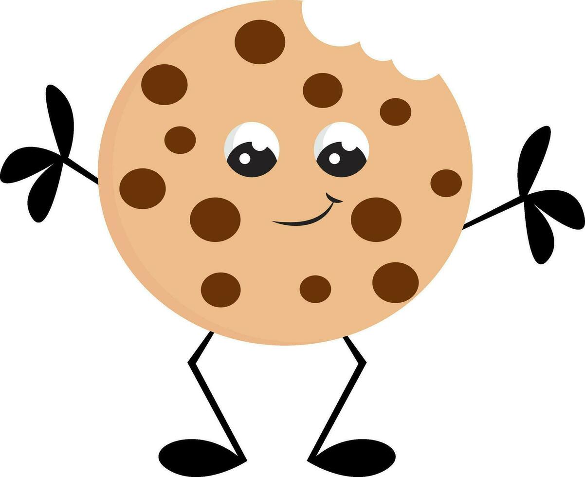 Smiling Cookie vector or color illustration