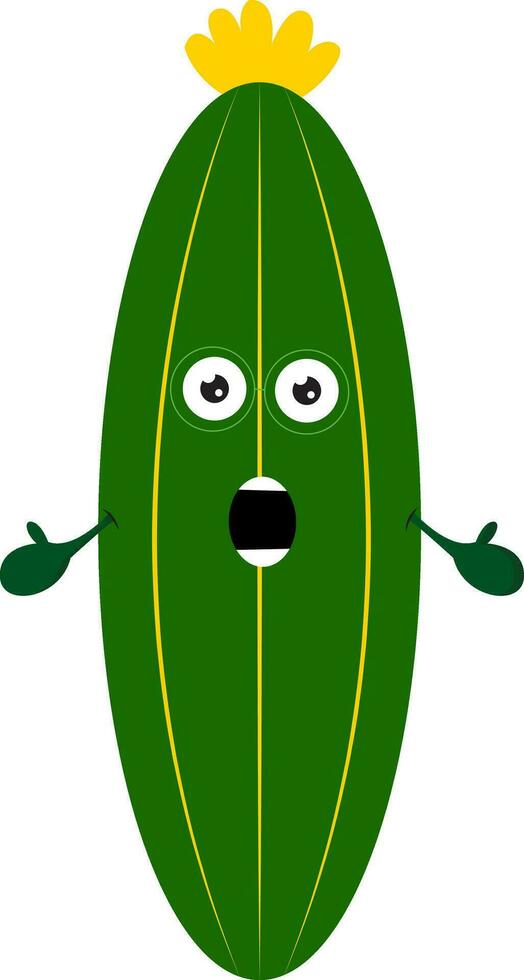 A shocked cucumber vector or color illustration