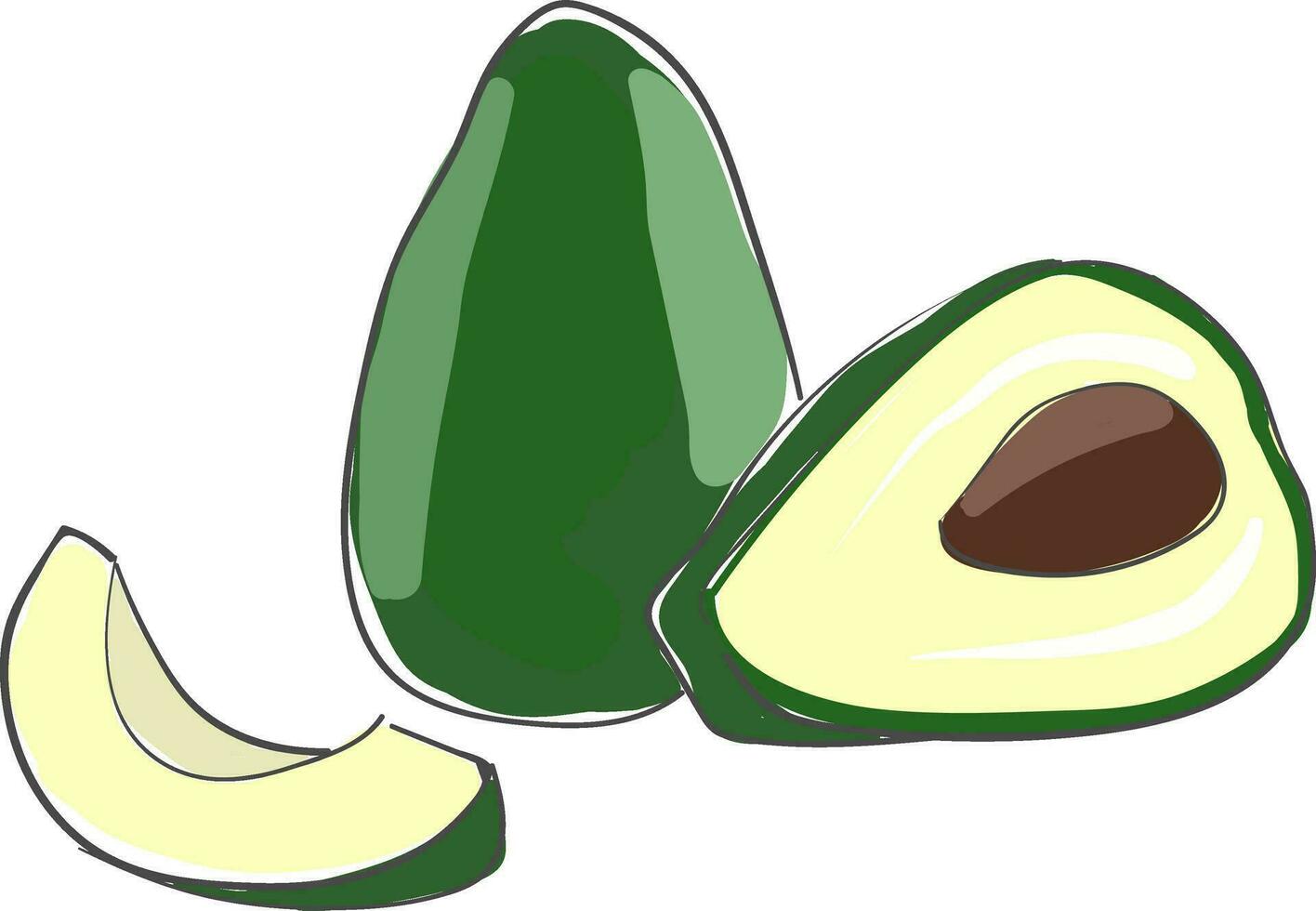 pedazo de cortar aguacate vector o color ilustración